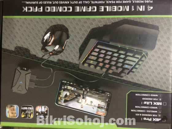 MIX PRO 4-in-1 Mobile Game Combo, Keyboard & Mouse Adapter